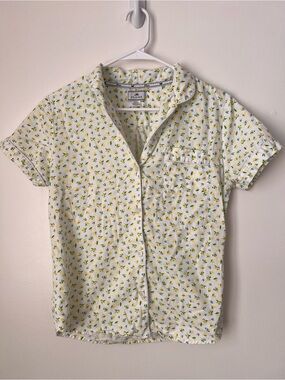 Plume Citron PJ Pajama Cottagecore Top Size Small 100% Cotton